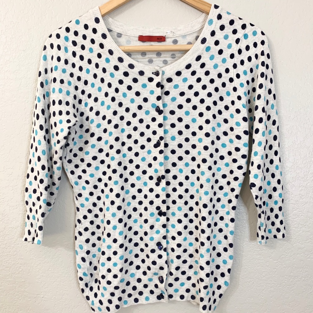 Red | Polka Dot 3/4 sleeve size M Cardigan